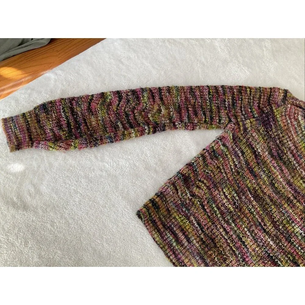 VERONICA BEARD Women Small Space Dye Multi-Color Dorla Wool Cardigan Sweater - Picture 14 of 14